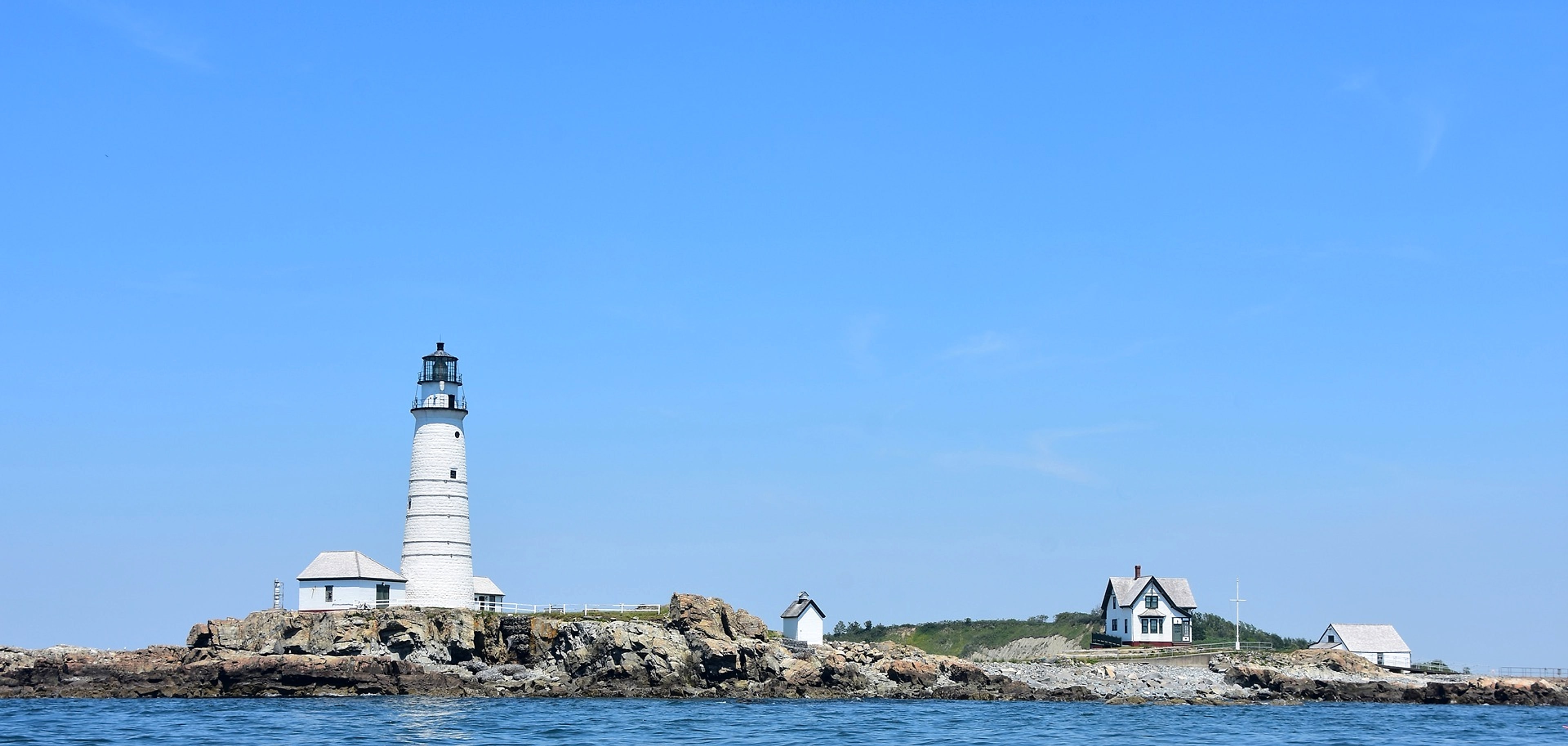 Boston Light standing watch over the harbor islands